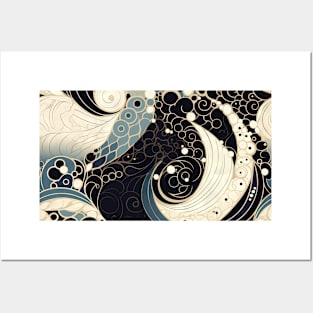 Abstract Swirls and Waves Effect illustration Posters and Art